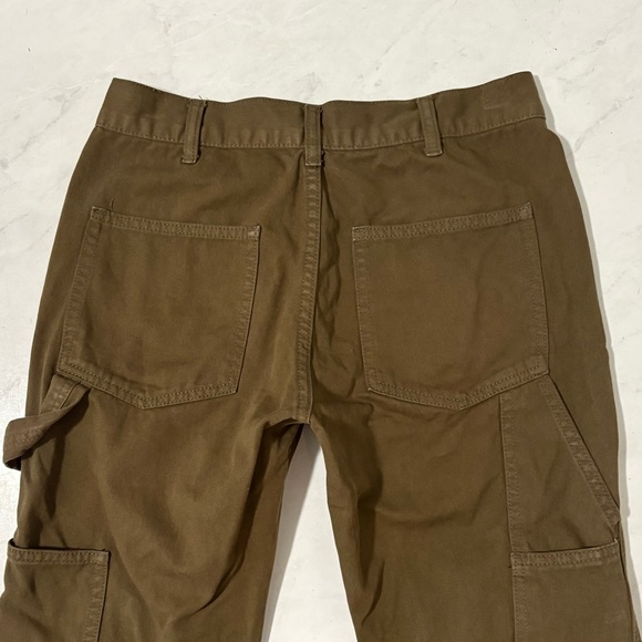 Brandy Melville John Galt Size Small Olive Green Cargo Flare Leg Jeans Utility - Picture 4 of 6